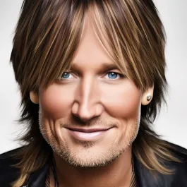 A person with layered blonde hair, a faint beard, and blue eyes is smiling while wearing an earring and a black collared shirt.