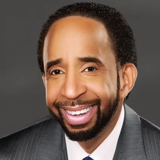 A man in a suit smiles at the camera against a plain gray background.